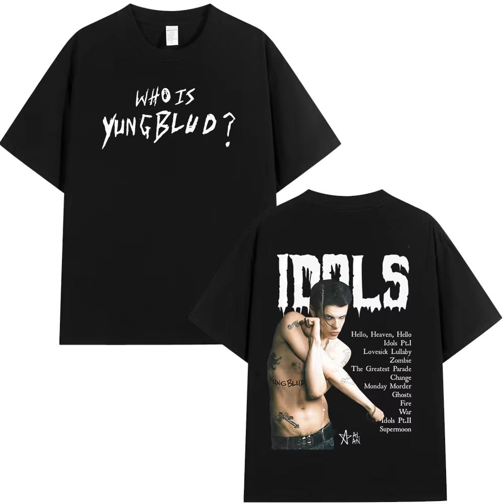 

Yungblud IDOLS The World Tour 2026 Merch T Shirt Mens Women Hip Hop Tshirts Casual Cotton Oversized Gothic Punk Loose TShirts S
