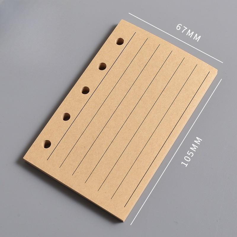 Die Innenseite des M5 Notizbuchs Die leere vertikale Linie des A8 Loseblatt-Kernquadrats und der Wochenplan Eine Seite pro Tag zum Eintragen