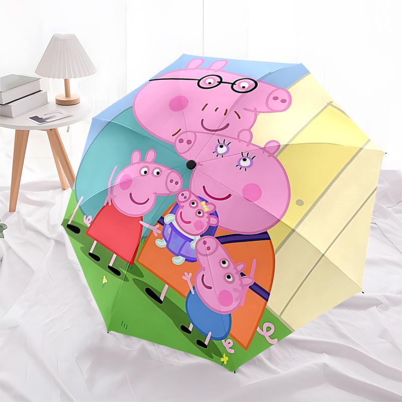 

Peppa Pig Family Outdoor Umbrella Automatic Opening and Closing,Foldable Design,8 Rib Iron Frame,Festival Gift for Fans,Travelers,Dai