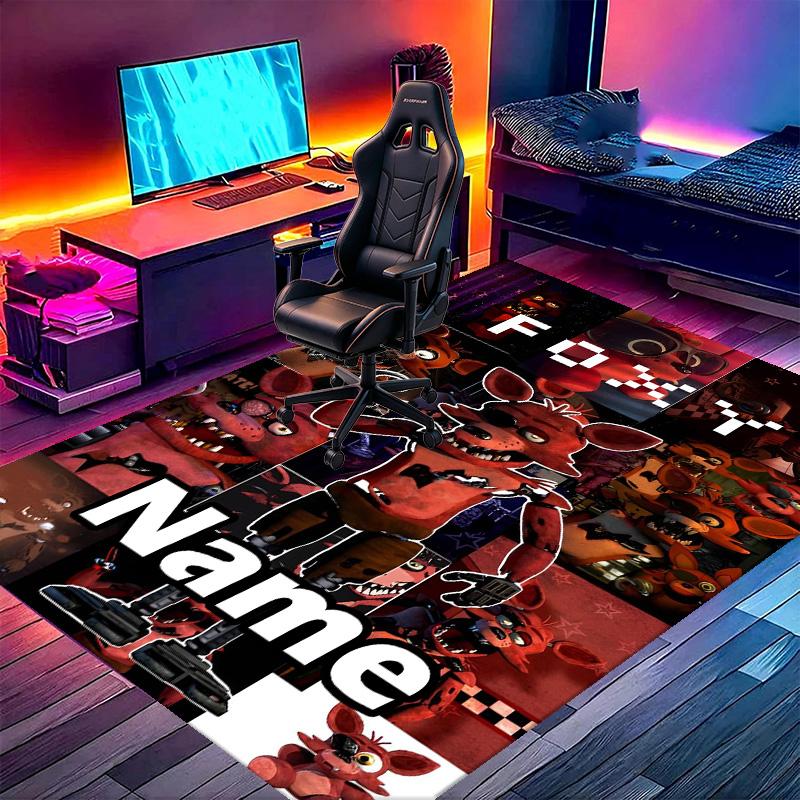 Custom Name Personalized Five Nights at Freddy's Print Carpet, Versatile Home Decor Rug, for Playroom, Apartment, Balcony, Entryway, Hallway Gift