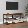 VidaXL TV Cabinet Brown Oak 103x38x46.5cm Engineered Wood and Steel 831827