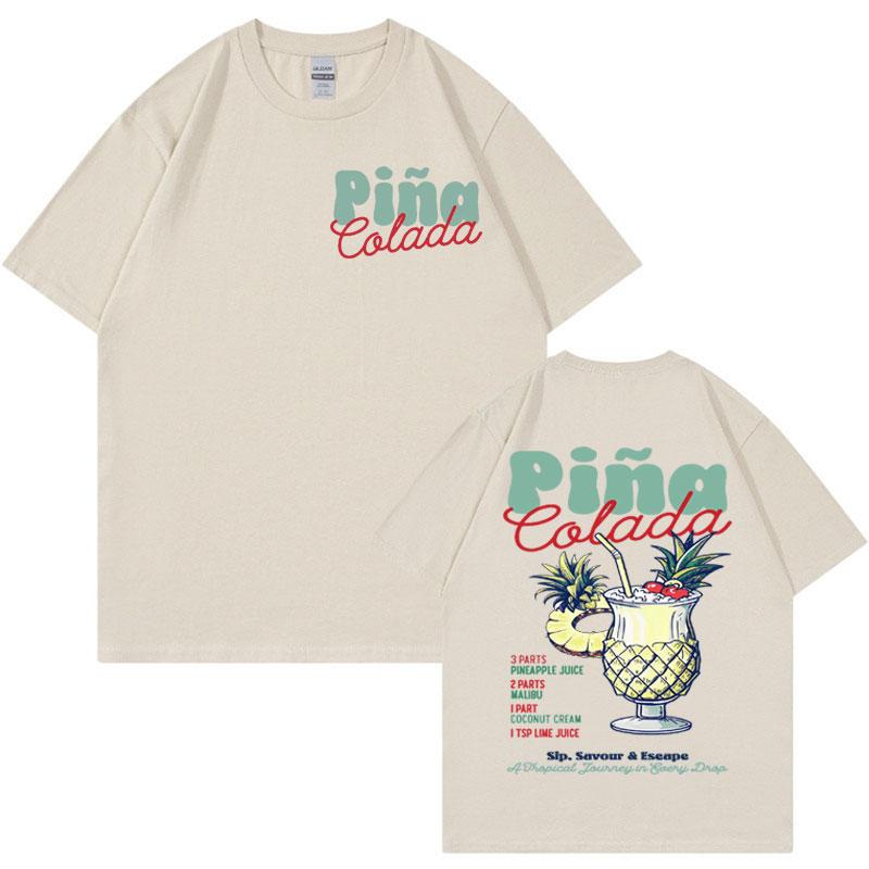 GIN AND TONIC Meme T Shirt Unisex Retro Cartoon Aesthetic T Shirts Men Summer Fashion Cotton Funny Cocktail Meme Graphic T-shirt