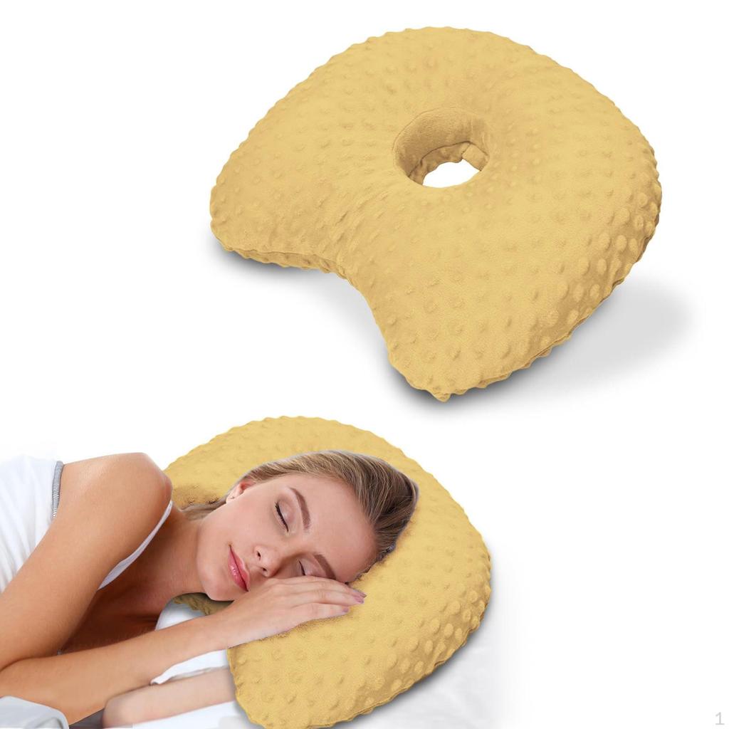 Ear Piercing Pillow Donut Washable Soft Multipurpose Relaxation Side Sleepers with A Hole