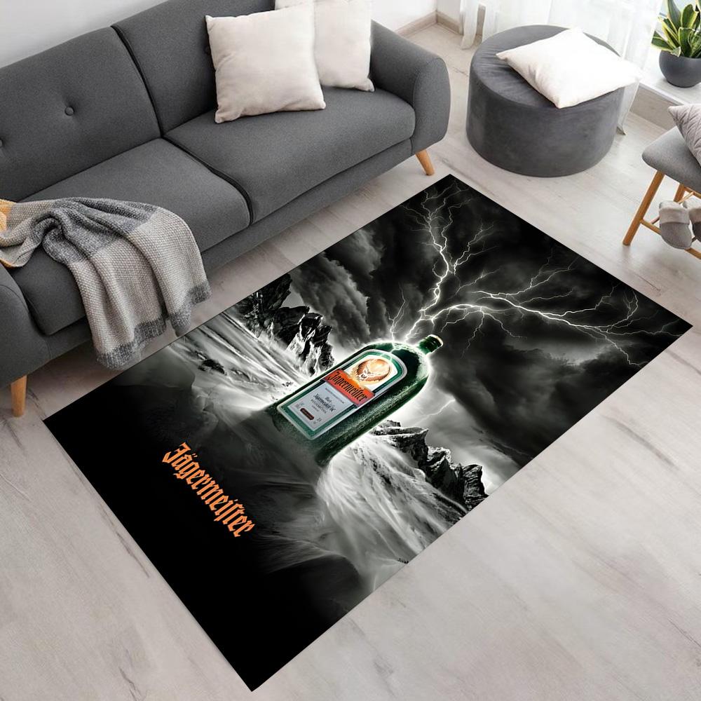 Electric Jägermeister Bottle Floor Mat Perfect for Dining Room Kitchen Balcony Foyer Antislip Carpet Anime Office Decor Gift for Festivals