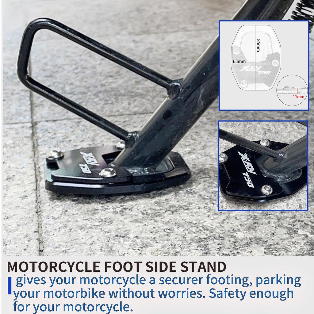 WOOGA Motorcycle Aluminum Kickstand Side Stand Plate Pad Support Extended Fit For Honda X