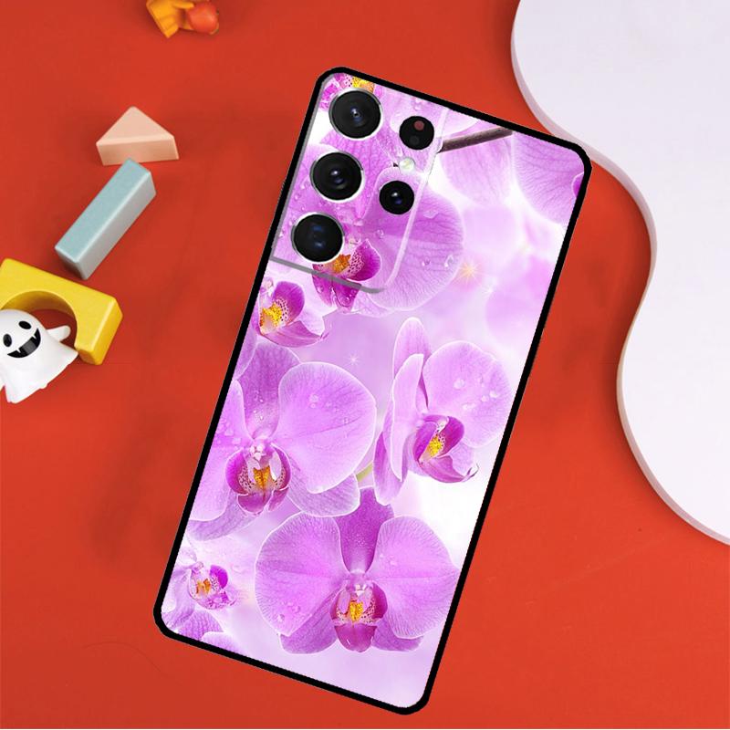 

Orchid Flowers Colorful Phone Case For Samsung Galaxy S25 Ultra S9 S10 S20 S21 FE S22 S23 S24 Plus S24 Ultra Cover Galaxy S25
