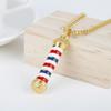 Unique Designs Barber Poles Pendant Necklace for Barbers and Hair Enthusiasts with Electroplated Finish Casual Wear