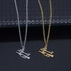 Stainless Steel Halloween Broom Pendant Necklace - Versatile Festival Clavicle Chain