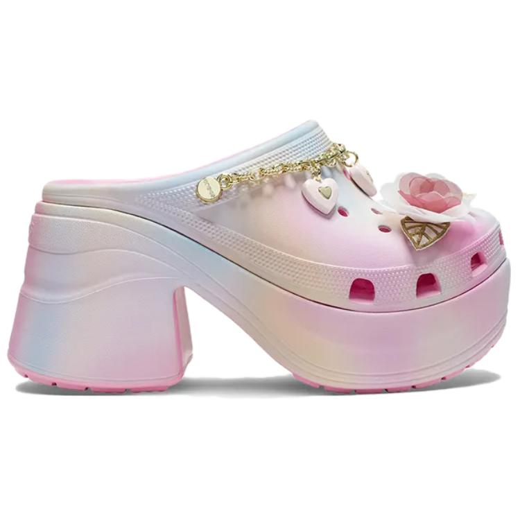 Crocs Zoccolo Siren da Donna Rosa EVA Moda Tacco Alto 9.2cm Traspirante Zoccoli da Esterno 210682-90H