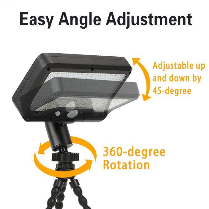 Outdoor Solar Lights With Motion Sensor 600LM 3 Color Modes Flexible Tripod Portable Waterproof Camping Lantern For Backyard
