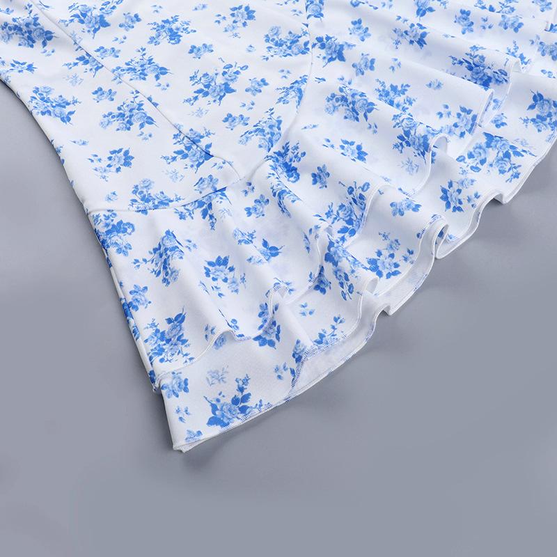 Autumn Women's Hip Dress Fashion Ethos Slim-fit Print Top A-swing Dress