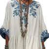 Robe Longue Maxi Style Européen d'Été pour Femmes Coupe Ample Mode Élégante Col Rond Imprimée