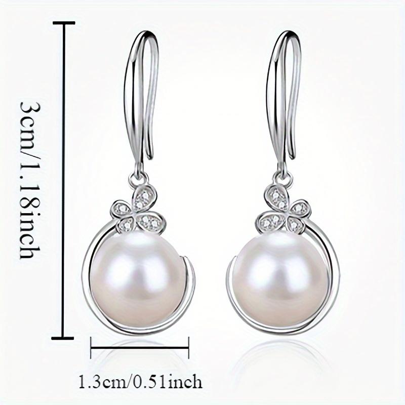 Butterfly Faux Pearl Necklace + 1 Pair of Fashionable Versatile High-end Faux Pearl Earrings Jewelry Set
