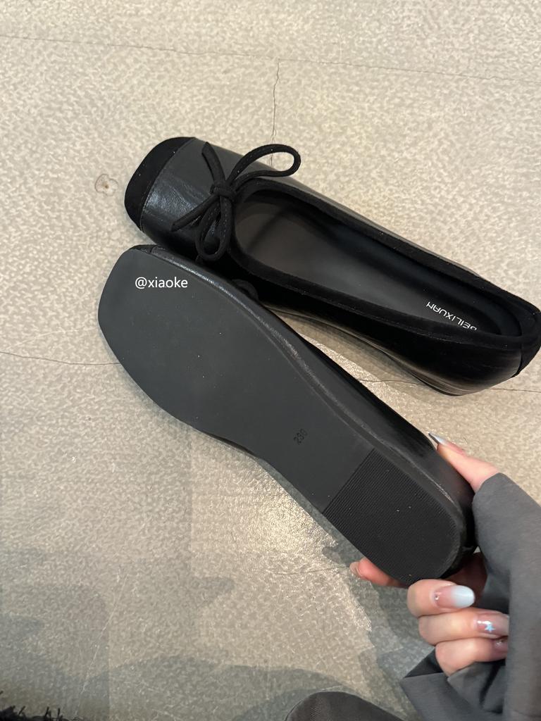 Inner height increase French retro flat ballet shoes 2025 shallow mouth gentle evening soft sole red single shoes Doudou shoes