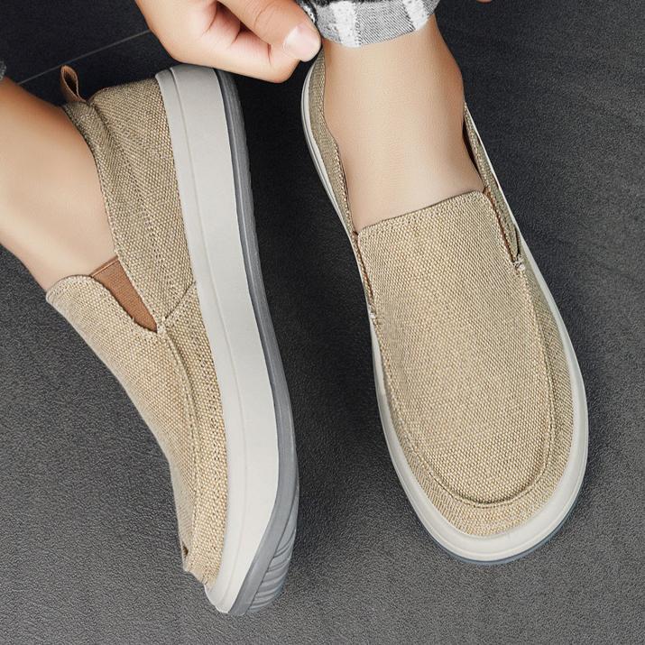 Herr Canvas Skor Slip-on Loafers Andningsbara Sneakers Herr Bekväma Casual Herrskor Lätta Flats Herr Promenad