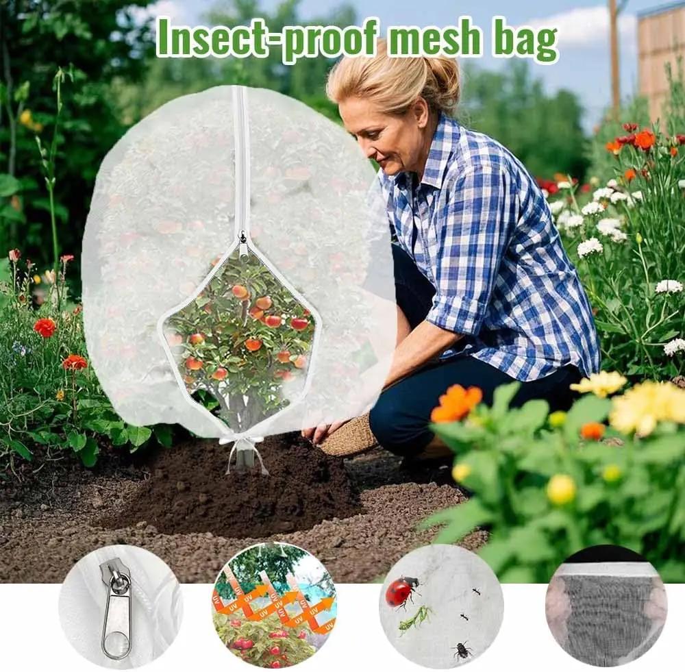 Fruit Tree Netting Bird Protection with Zipper & Drawstring, Garden Bird Netting Protective Cover Nets, Insect Mesh Net
