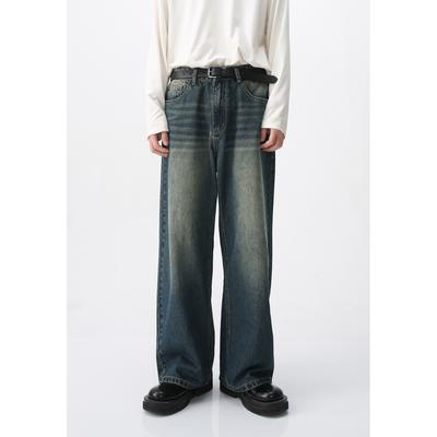 Men's Clothing New Product Men's Worn-out Denim Pants Washed Loose and Retro Style