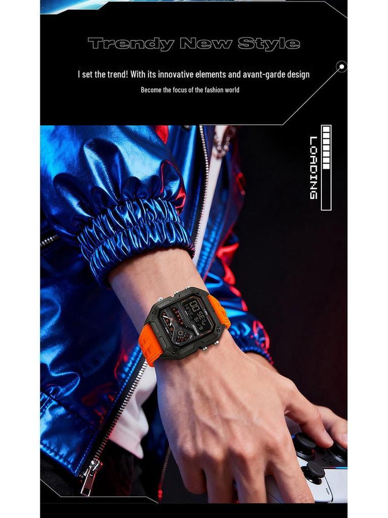 SANDA Men's Luxury Quartz Watch - Steel Band, Waterproof, Three-Time Zone, Versatile for Casual and Workplace Wear.