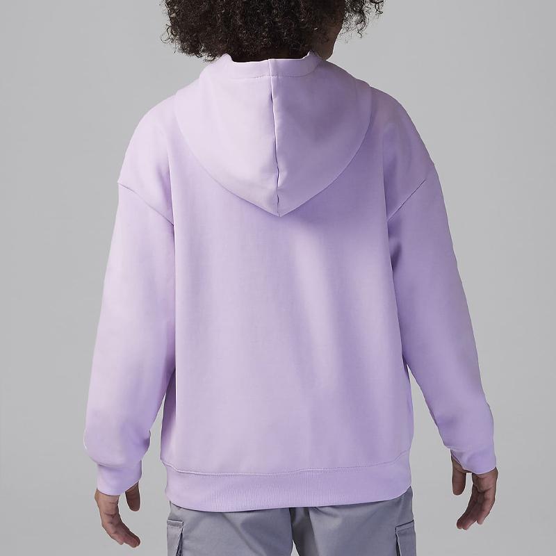 Jordan Color Block Letter Print Hooded Pullover Long Sleeve Sweatshirt Kids Sweatshirt Frost-Purple HF8116-510