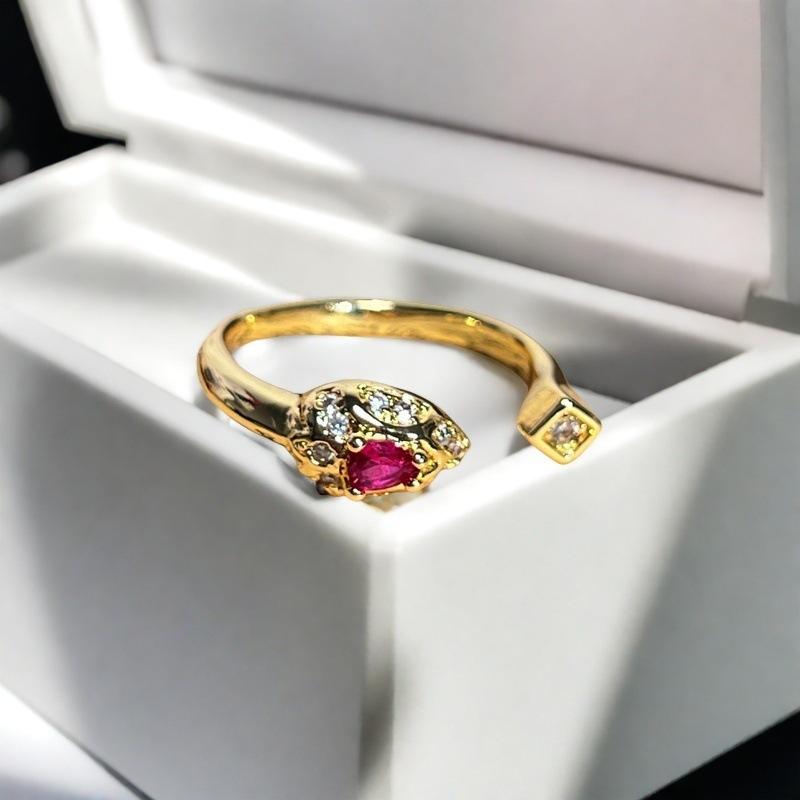 Sweet Pink Zircon Water Drop Star Opening Ring Small Fresh Light Luxury High Sense Simple Niche Ring