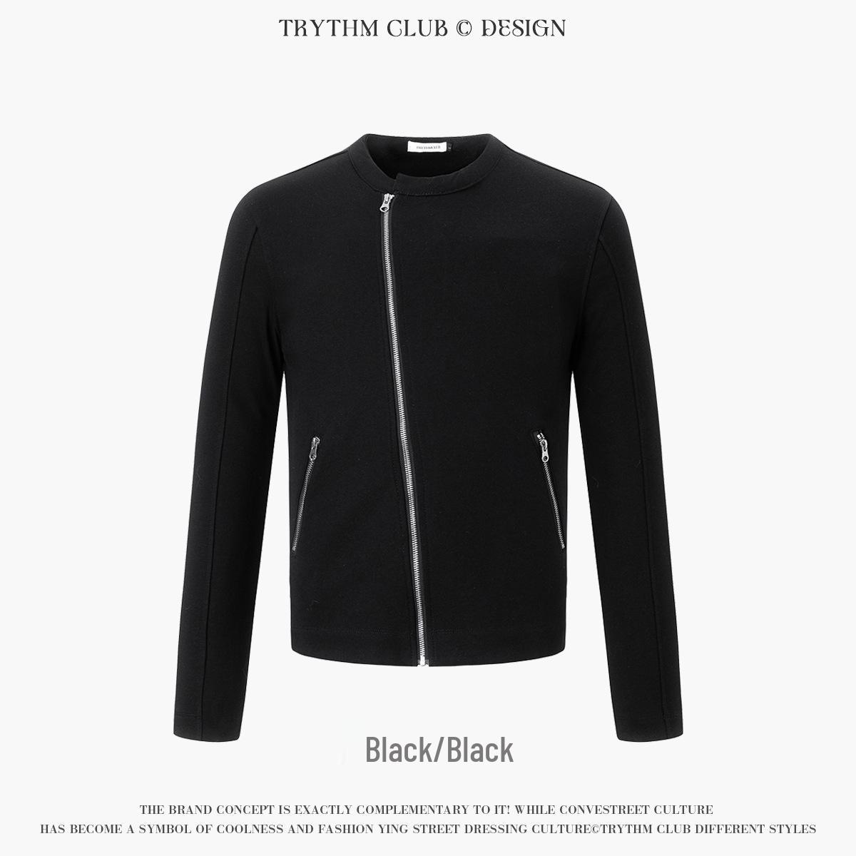 

TRYTHMCLUB Unisex Minimalist Slim Fit Zip-Up Hoodie Jacket Extra Large чёрный