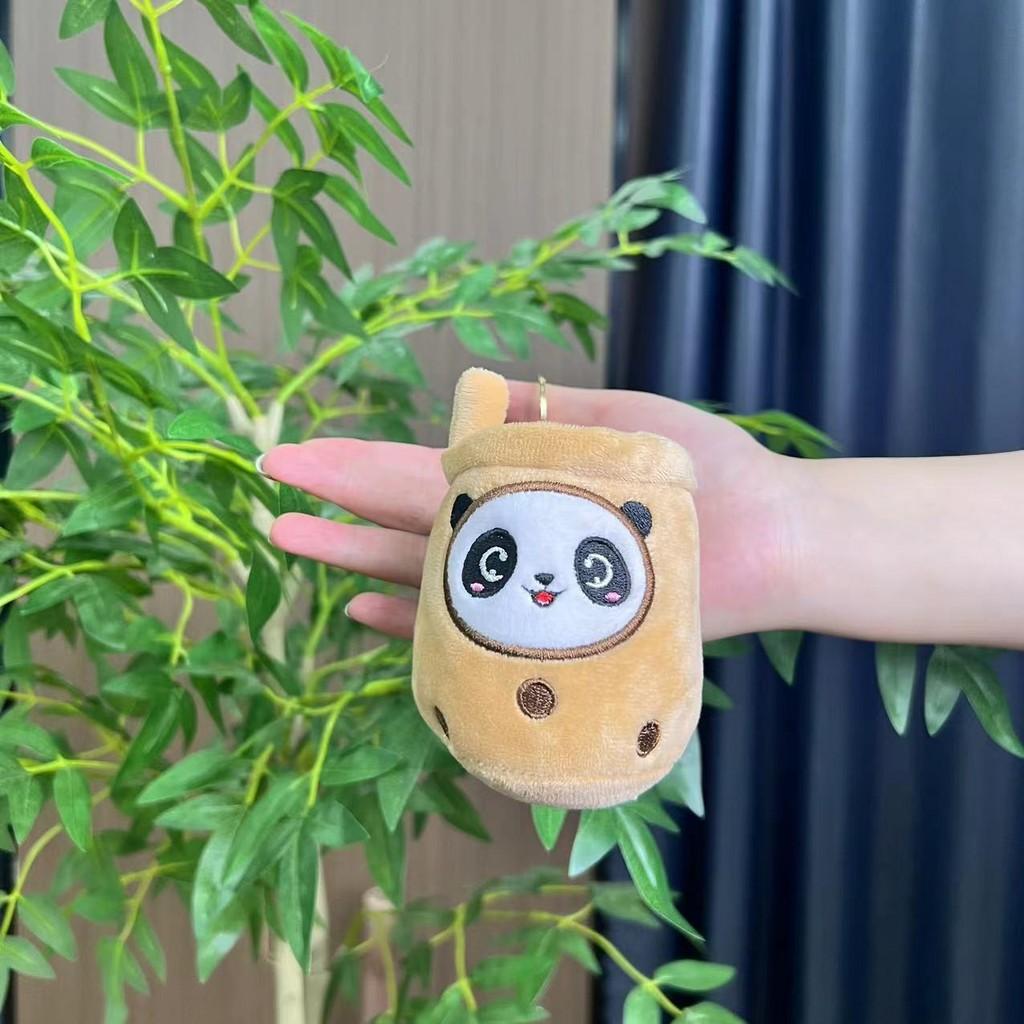 Adorable Panda Plush Cup Keychain Doll Soft Toy For Girls Birthday Gift Cute Accessory