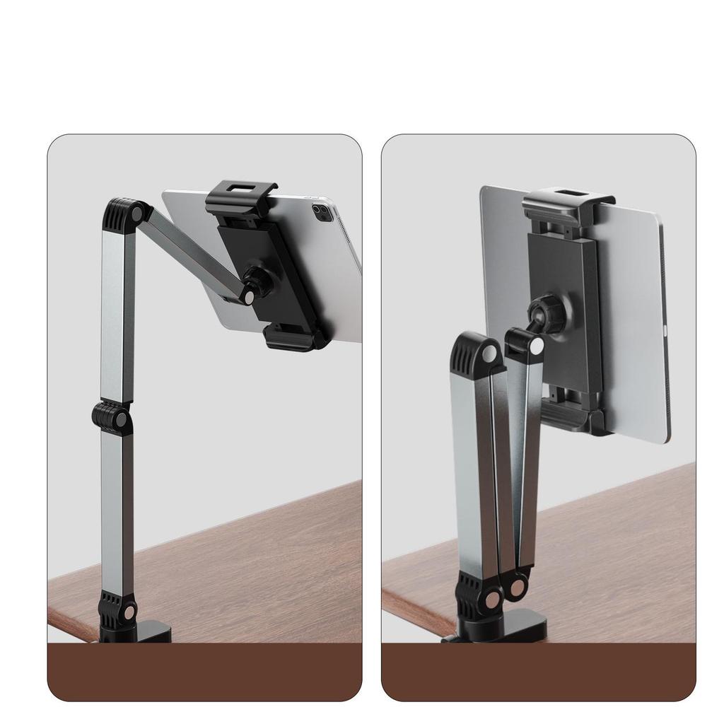 Aluminum Alloy Rotating Phone & Tablet Holder Stand for Desktop Streaming & Viewing