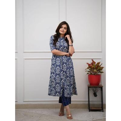 Featuring Beautiful Heavy Printed Plazo Set with Beautiful Print with Kurta Wooden Button with *plazo Side Pocket