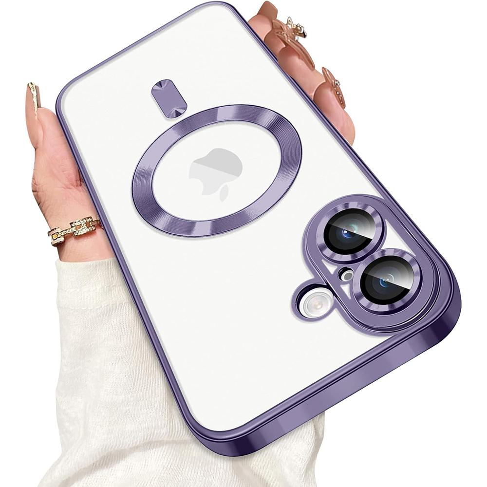 

Роскошный мягкий силиконовый чехол с покрытием для iPhone 16E 16 15 14 13 12 11 Pro Max Plus, прочный магнитный прозрачный ультратонкий чехол Magsafe for iPhone 16 ProMax