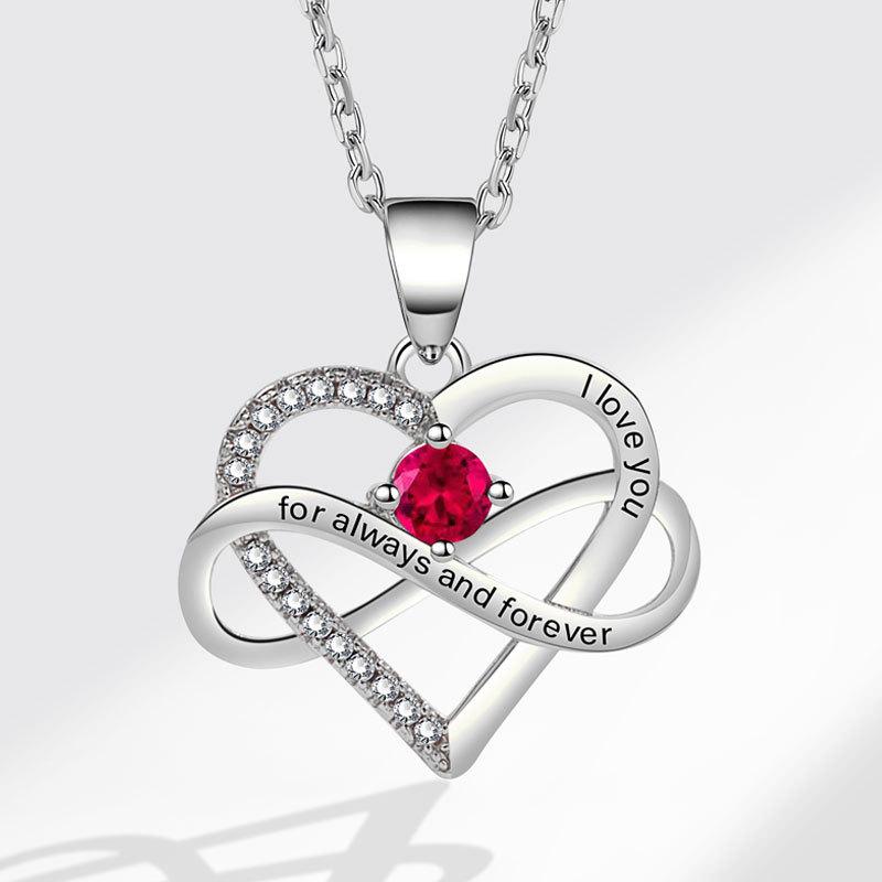 Fashionable Zircon Heart Large 8 I Love You Letter Necklace Women's Versatile Jewelry