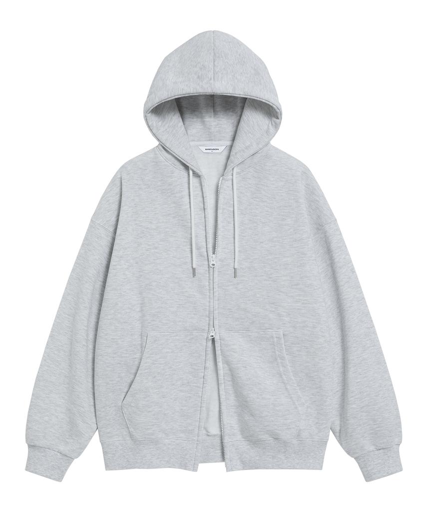 Brenson (Renew Ver.) Loose Fit 2-Way Sweat Zip-Up Hoodie ( 5 Colors ) ( Fleece Liner Option )