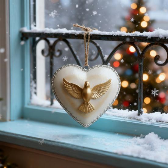 Heart-Shaped Christmas Hanging Ornament Indoor Outdoor Hame Office Holiday Party Xmas Tree