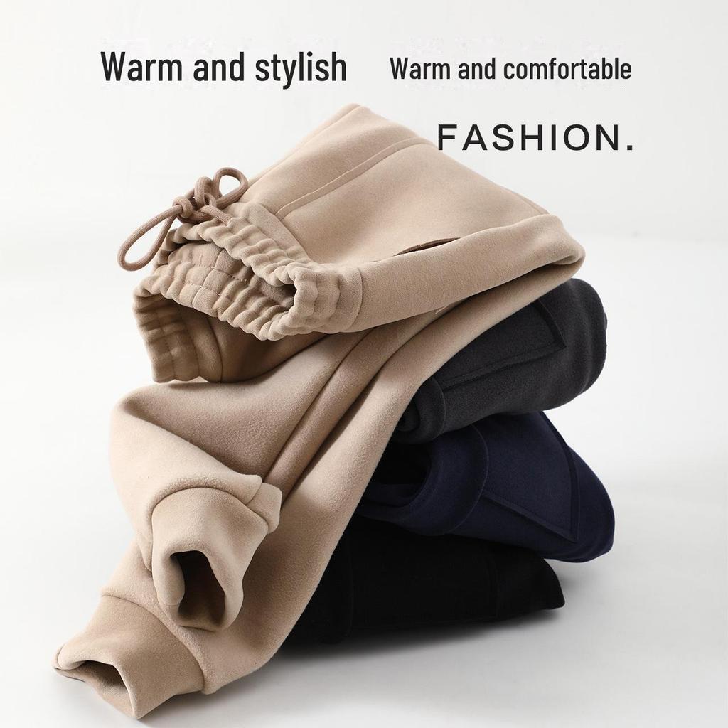 Kids' Seven-Level Windproof Velvet Sweatpants - Korean Style for Autumn/Winter