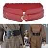 "Wide Fashion Wide Leather Belt Obi Style Adjustable Buckle
