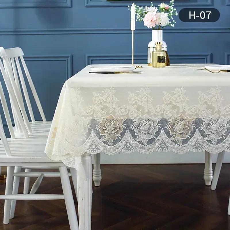 130x180cm Rectangular PVC Waterproof Tablecloth Soft European Lace Plastic Dustproof Table Cover Hot Stamping 3D Patterned Mat