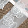 Wrist Length Bridal Gloves Delicate Pattern Embroidery Breathable Mesh Fabric Evening Functions