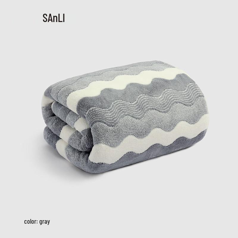 Sanli Thickened Absorbent Striped Water Wave Bath & Hand Towels 35x75 cm