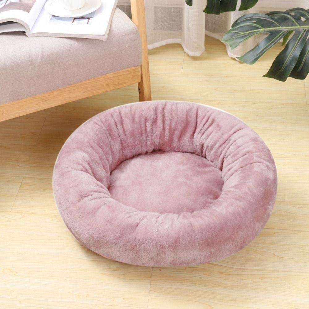 Soft Cat Cushion Bed Warm Warm Dog Sleeping Bed Plush Pet Bed Round Dog Kennel Autumn