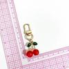 Cute Cherry Keychain Charm Enamel Pink Red Purple Resin Pendant Bag Charms Key Ring Lovely Accessories Suitable for Women Gift