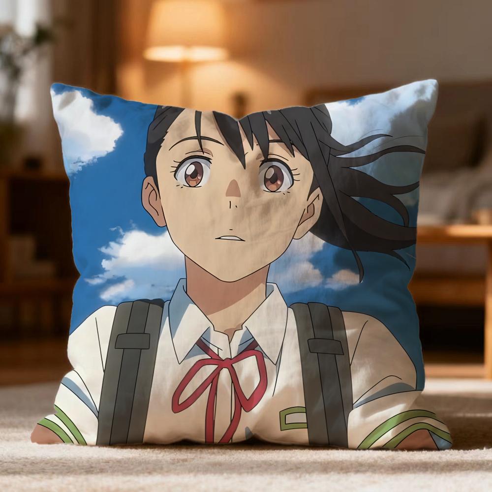 Popular S-SSuzume Cushion Cover Soft Washable Pillow Case Multi-Scene for Couch Bed Travel Office Use