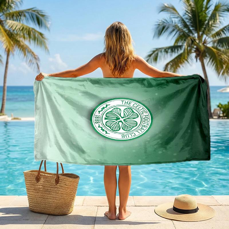 Celtic FC Print Quick Dry Beach Towel Microfiber Absorbent Portable Travel Swimming Towel