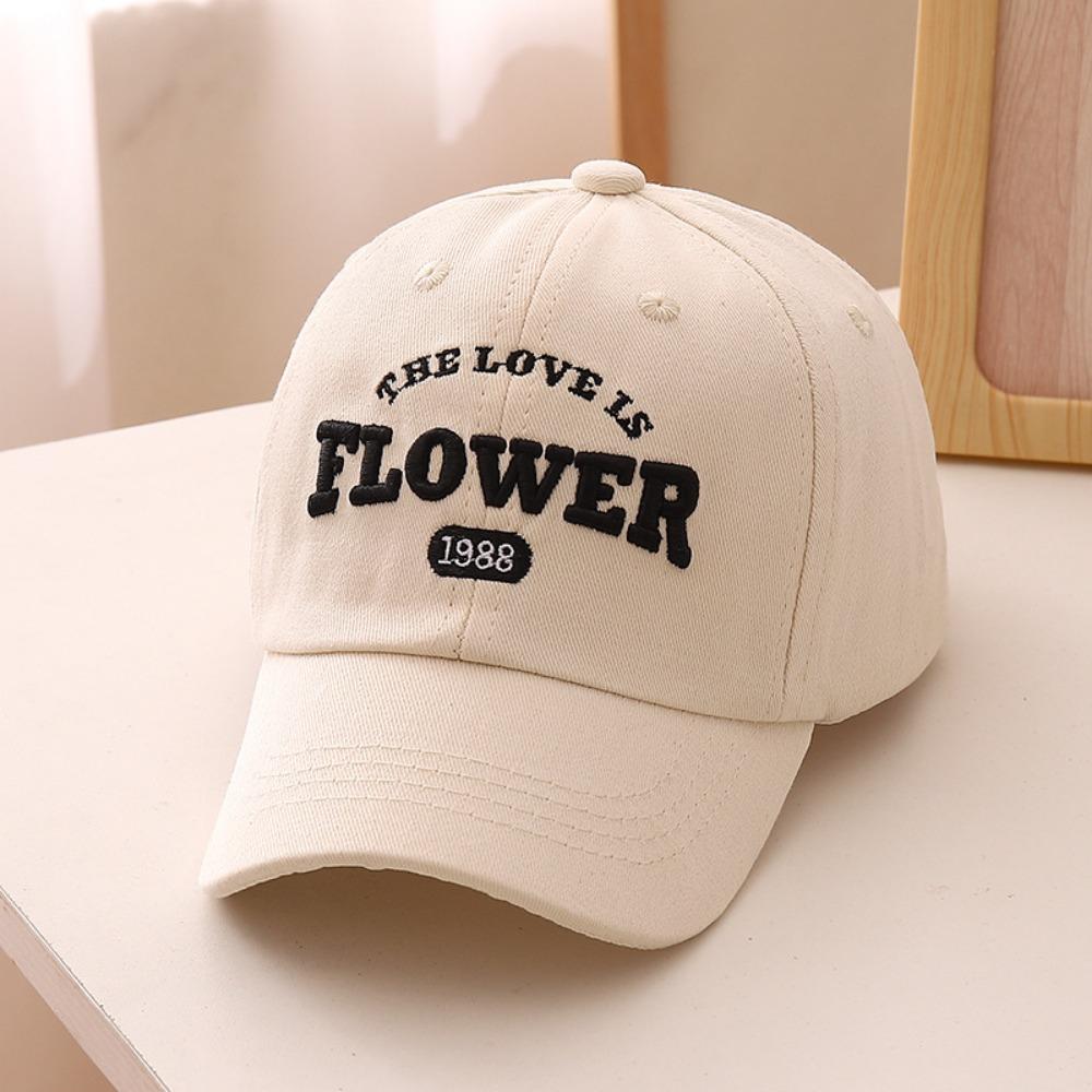 

Embroidery Baseball Caps Spring Autumn Kids Hats Casual Sun Hats For Boy Girl бежевый