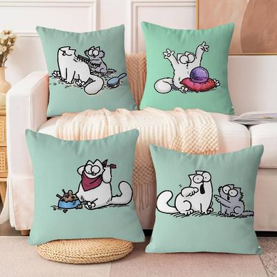 Cartoon-SIMONS CATS Cushion Cover Car Throw Pillow Case For Sofa Car Christmas Gift 40x40cm 45x45cm