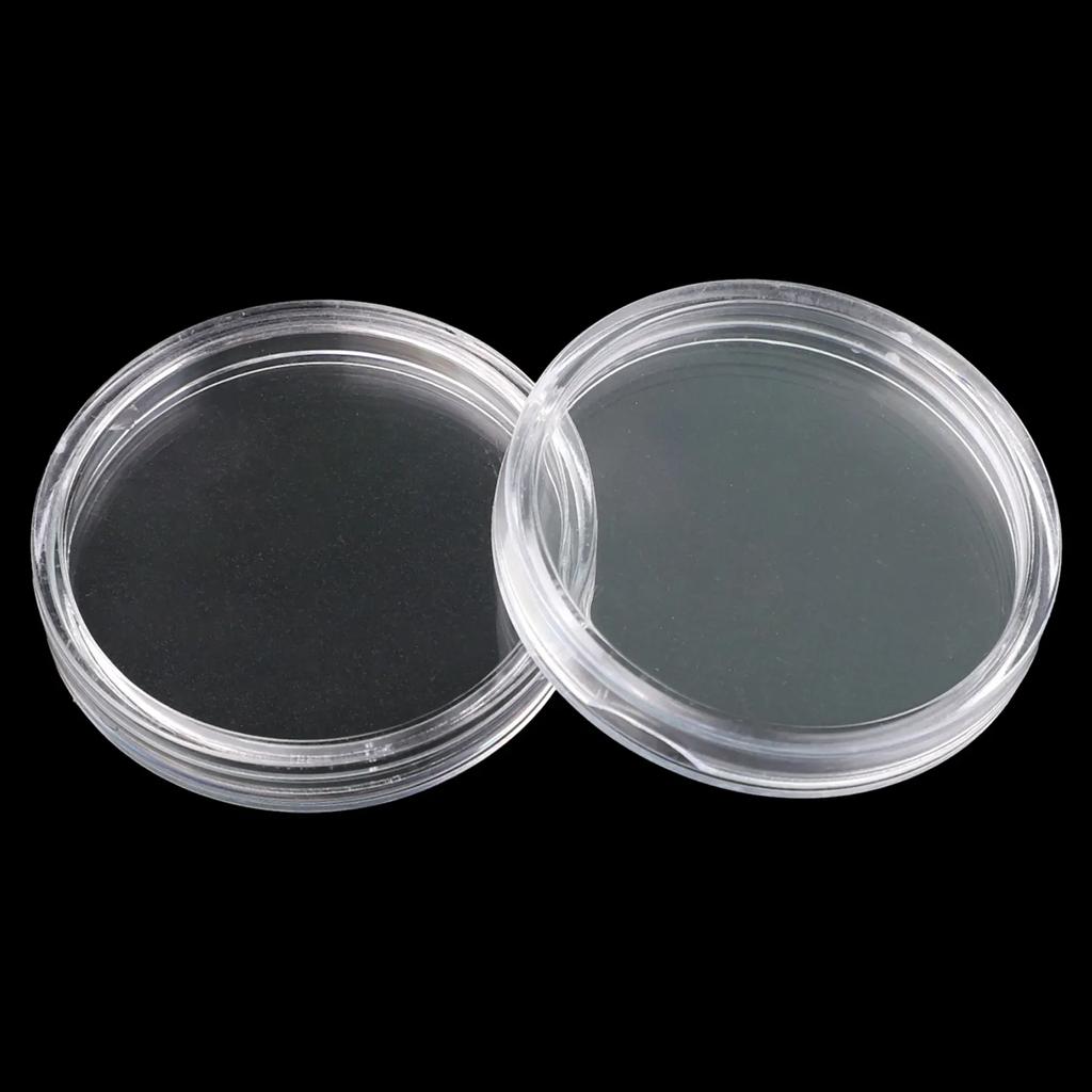 Praktische Tragbare Münzaufbewahrungsboxen, 100 Stück Klare 32mm Runde Münzhüllen, Leicht und Einfach zu Tragen, Schützen Sie Ihre Münzen