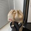 Fashionable 2024 Trendy Weave Korean Style Chic Bucket Bag For Women With Soft Texture
