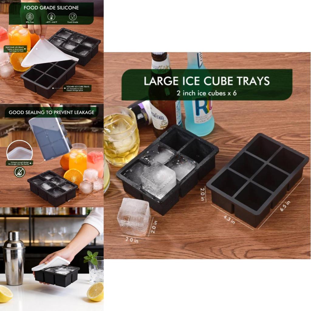 Food Grade Silicone Ice Cube Tray With Lid For Home And Commercial Use