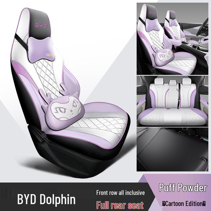 BYD Dolphin All-Season Leather Car Seat Cover Set - Full Coverage, Universal Fit