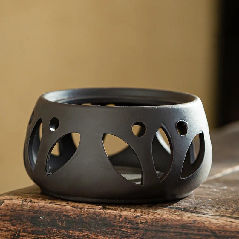 Aromatherapy furnace wine boiling device wine warming pot heating base cook tay Vermilion clay ceramic Cook Coffee candle tea
