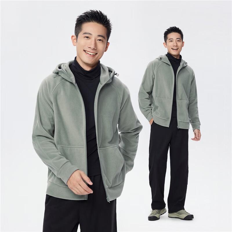 Giordano Men's Loose-Fit Hooded Fleece Jacket