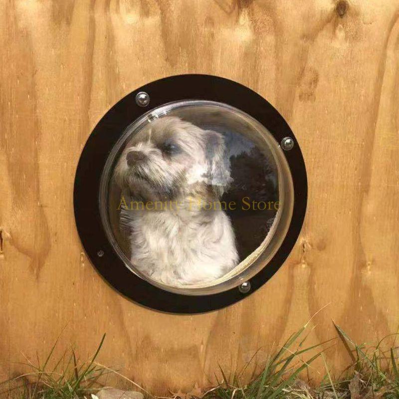 F26C 12'' Pet Dog Window Durable Acrylic Pet for Cat Window Fence Dome Insert Fence Decoration Outside Viewer for Pet Cats Do